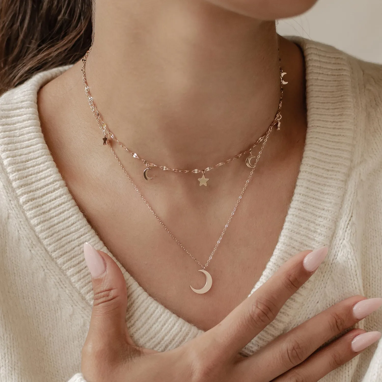 Necklace Sets | Hey Happiness Mond und Stern Schmuck Ketten-Set Wasserfest