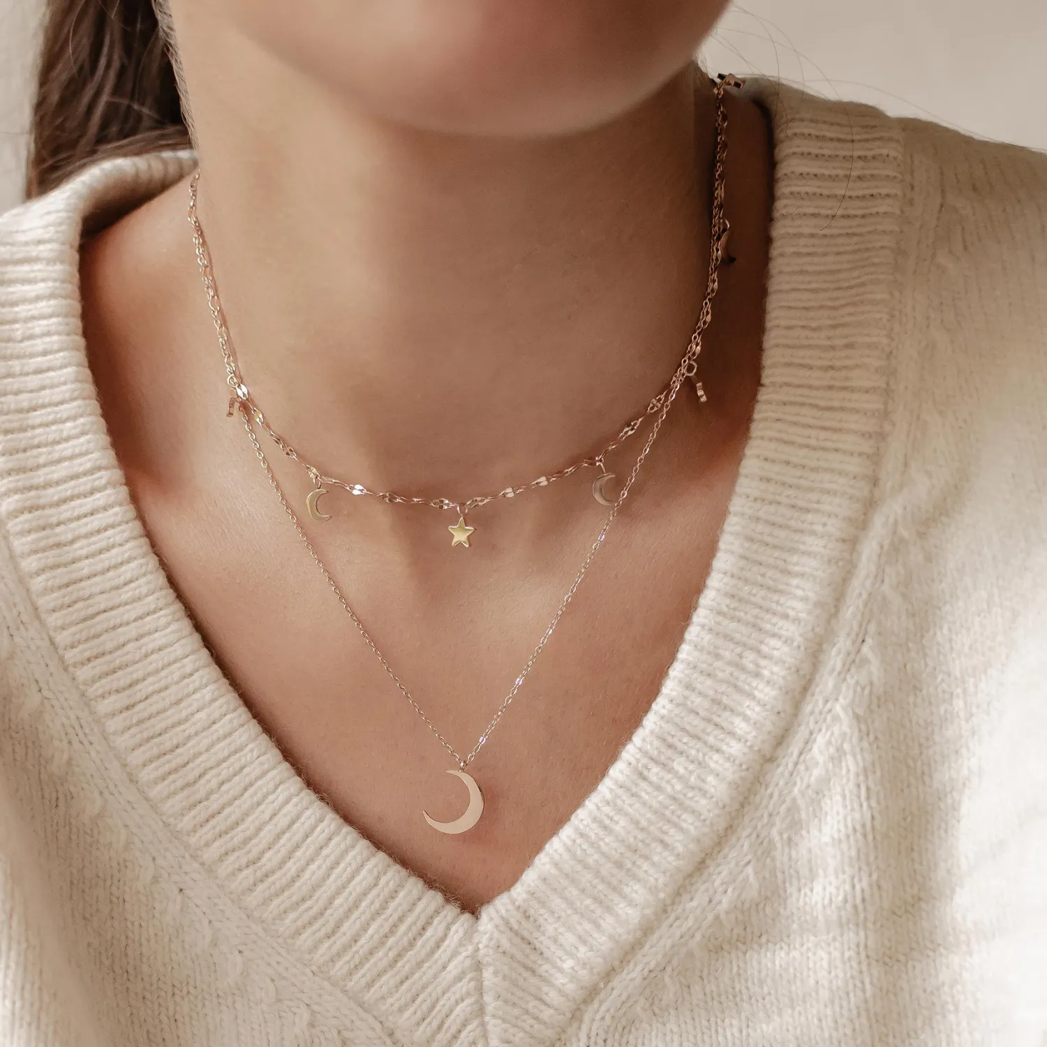 Necklace Sets | Hey Happiness Mond und Stern Schmuck Ketten-Set Wasserfest