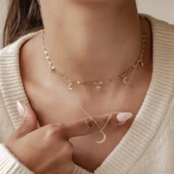 Necklace Sets | Hey Happiness Mond und Stern Schmuck Ketten-Set Wasserfest