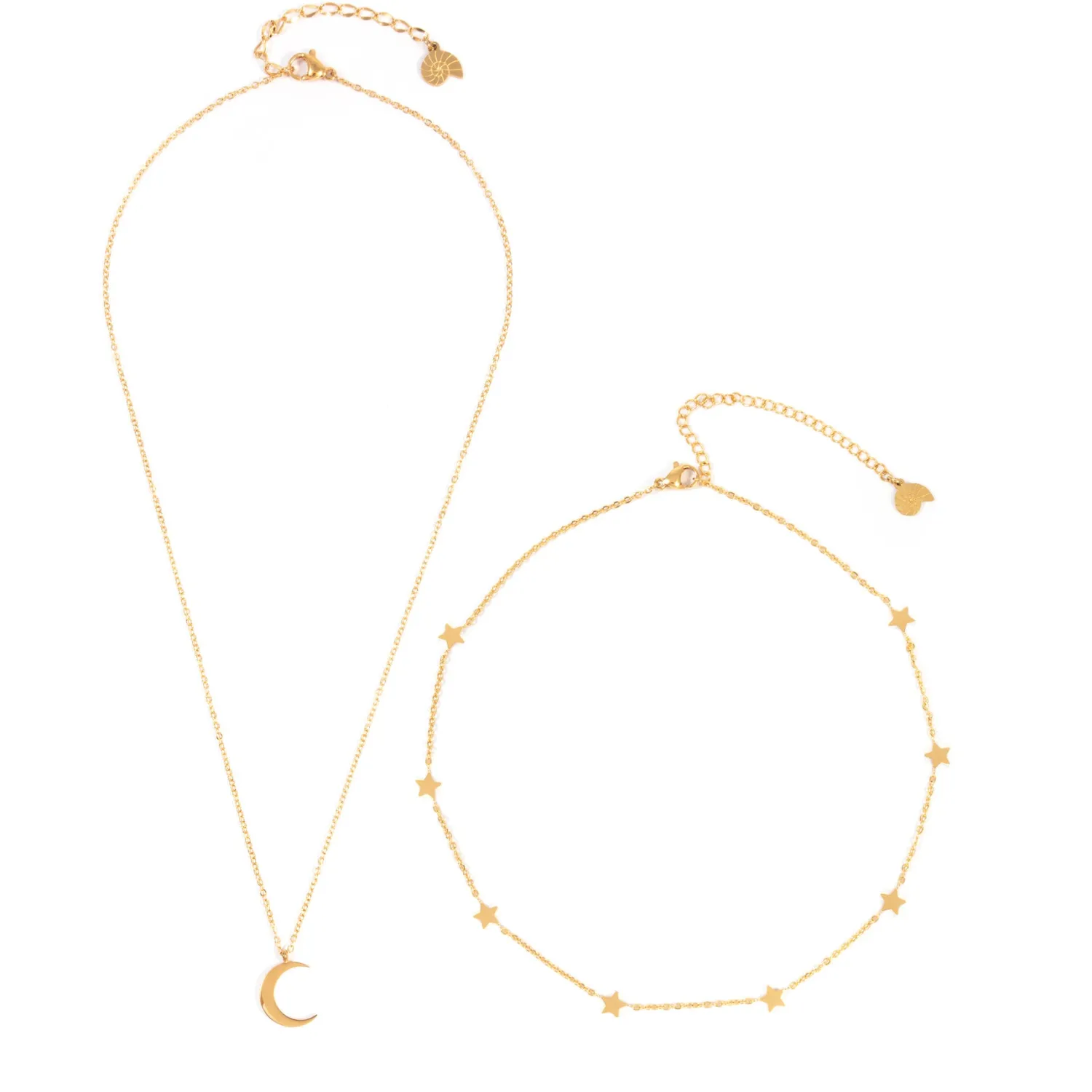 Necklace Sets | Hey Happiness Mond und Stern Schmuckset Ketten in farbe Gold