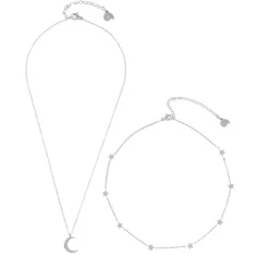 Necklace Sets | Hey Happiness Mond und Stern Schmuckset Ketten in Silberfarbe Silver
