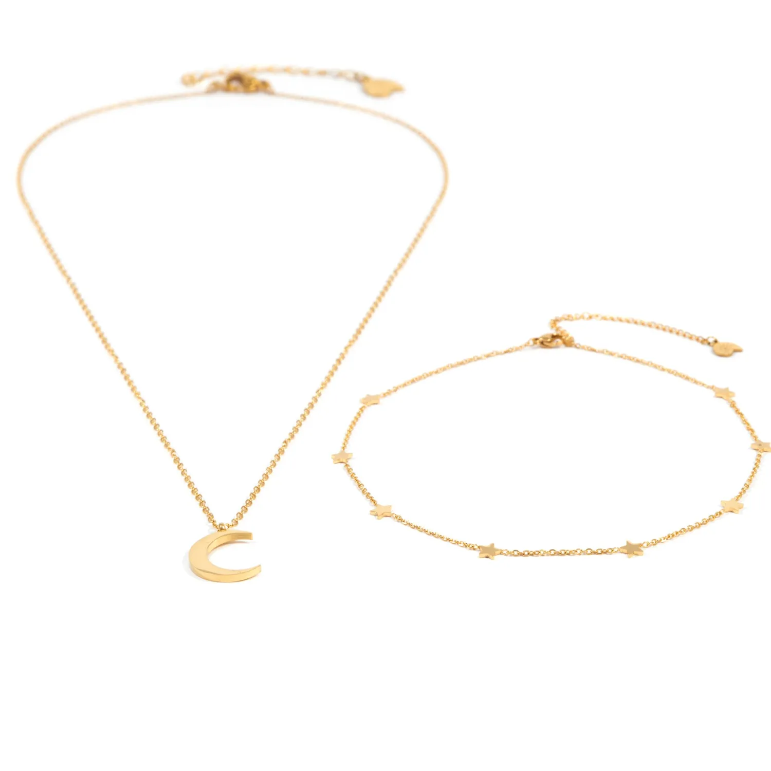 Necklace Sets | Hey Happiness Mond und Stern Schmuckset Ketten in farbe Gold