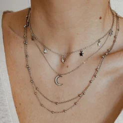 Necklace Sets | Hey Happiness Multilayer Ketten Set in Silber Silver