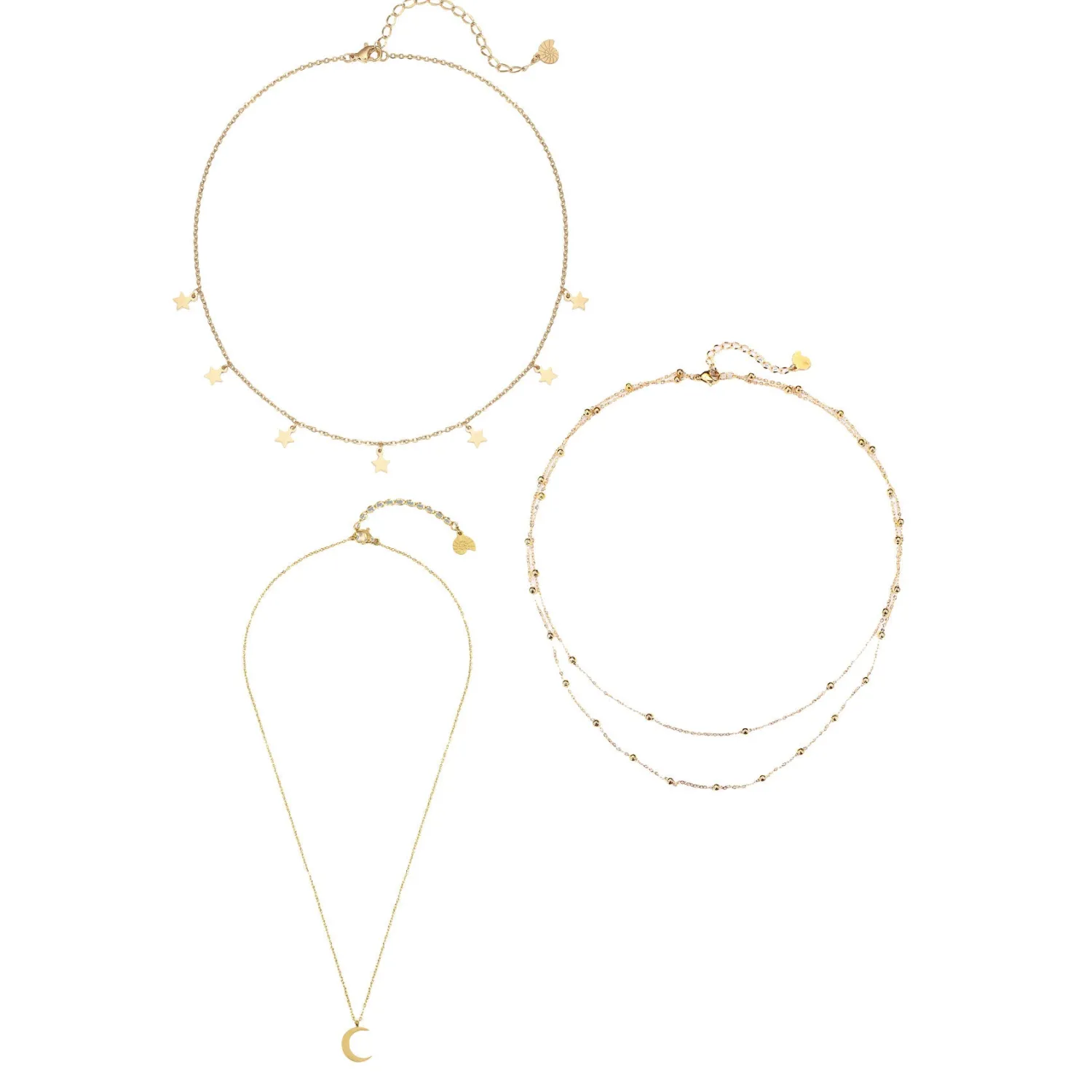 Necklace Sets | Hey Happiness Multilayer Ketten Set in Gold