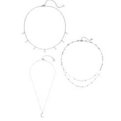 Necklace Sets | Hey Happiness Multilayer Ketten Set in Silber Silver