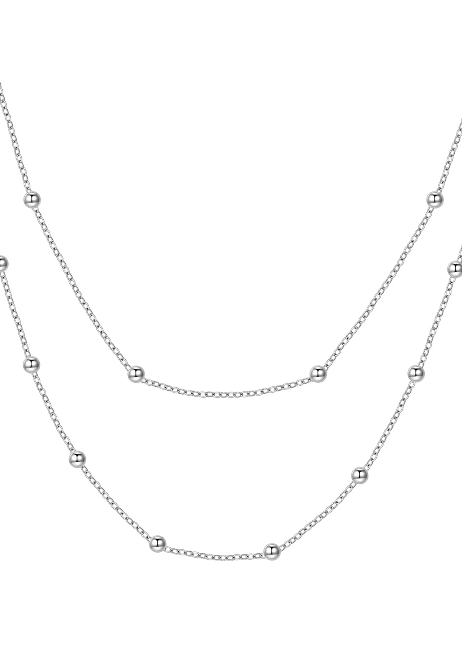 Necklace Sets | Hey Happiness Multilayer Ketten Set in Silber Silver