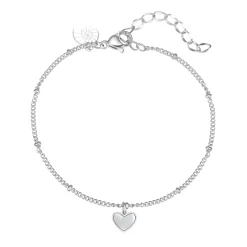 Charm Armbänder | Hey Happiness Muschelschale Herz Armband in Silberfarbe Silver