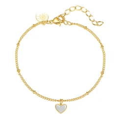 Charm Armbänder | Hey Happiness Muschelschale Herz Armband in farbe Gold