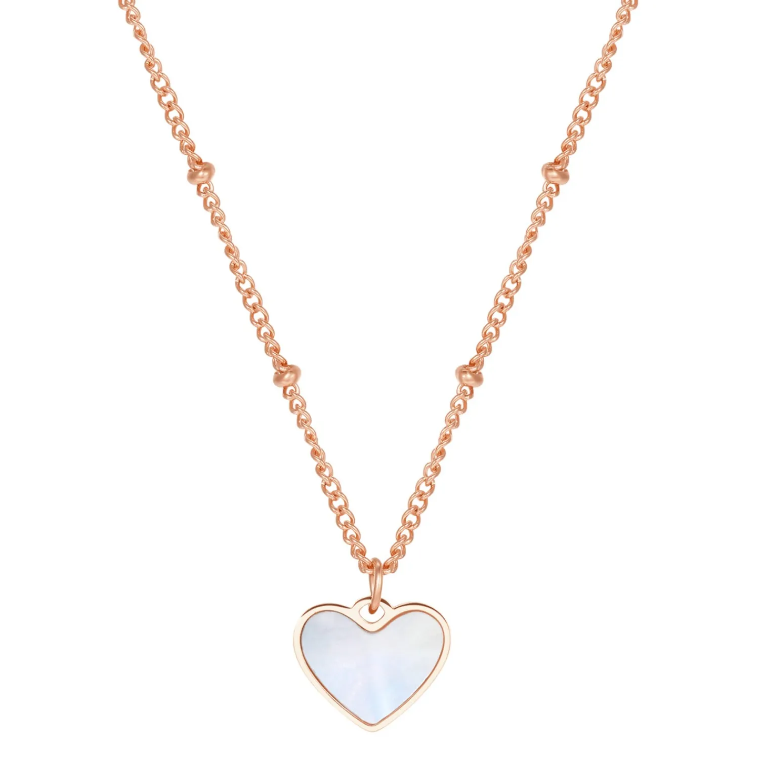 Filigrane Ketten | Hey Happiness Muschelschale Herz Kette in Rosegold Rose Gold