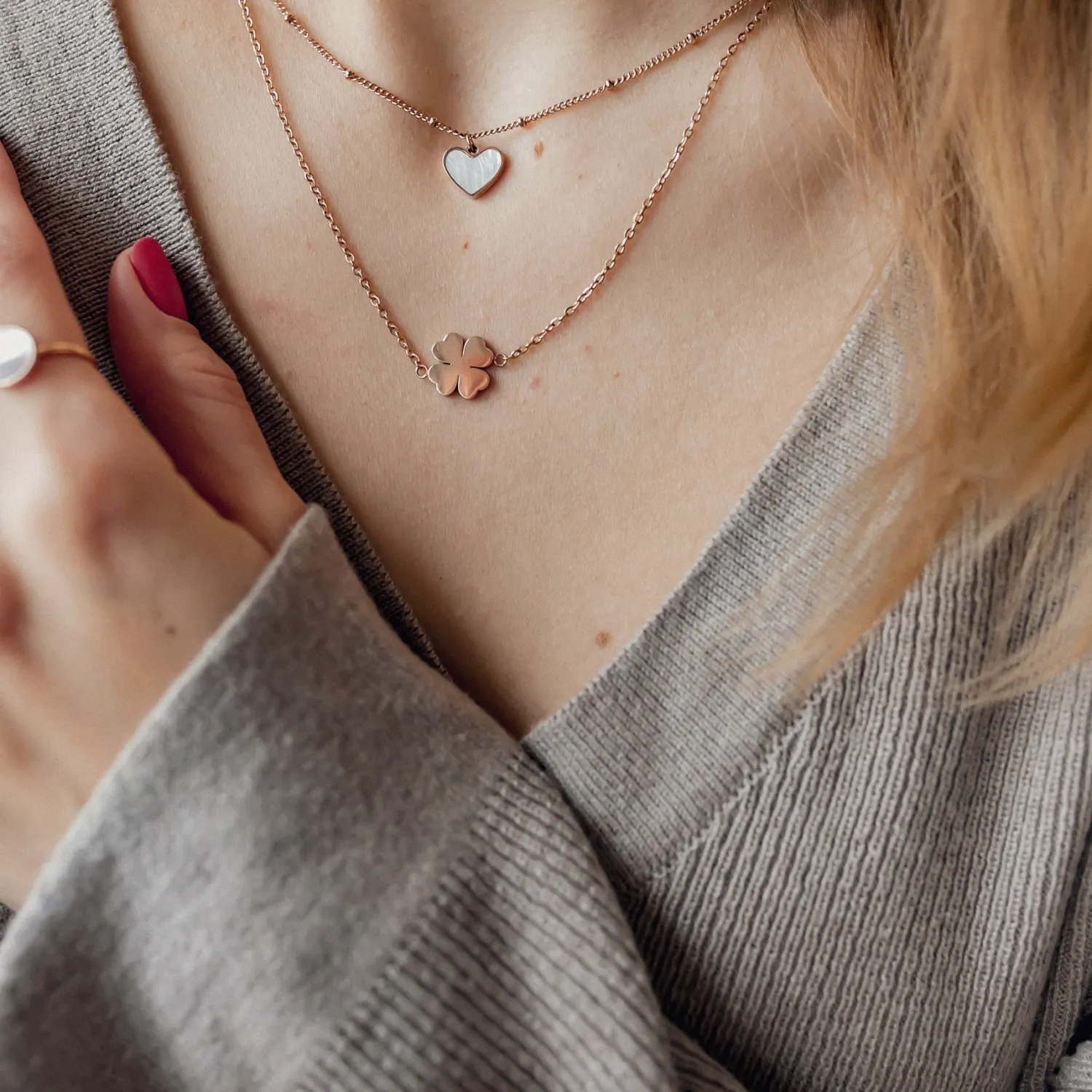 Filigrane Ketten | Hey Happiness Muschelschale Herz Kette in Rosegold Rose Gold