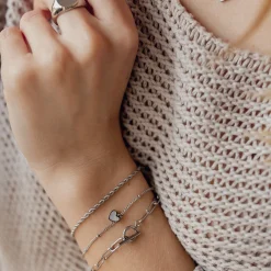 Filigrane Ketten | Hey Happiness Muschelschale Herz Kette in Silberfarbe Silver