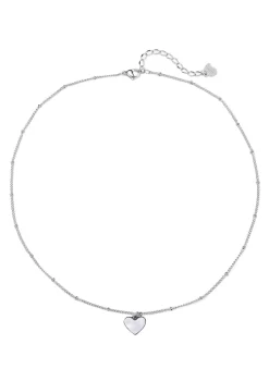 Filigrane Ketten | Hey Happiness Muschelschale Herz Kette in Silberfarbe Silver
