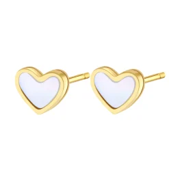 Ohrstecker | Hey Happiness Muschelschale Herz Ohrstecker Veret Gold