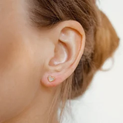 Ohrstecker | Hey Happiness Muschelschale Herz Ohrstecker Veret Gold