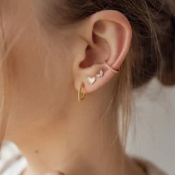 Ohrstecker | Hey Happiness Muschelschale Herz Ohrstecker Veret Gold