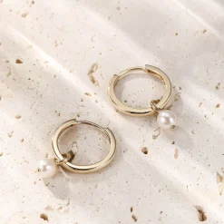 Creolen | Hey Happiness New Beginnings Perlen Creolen Gold 585