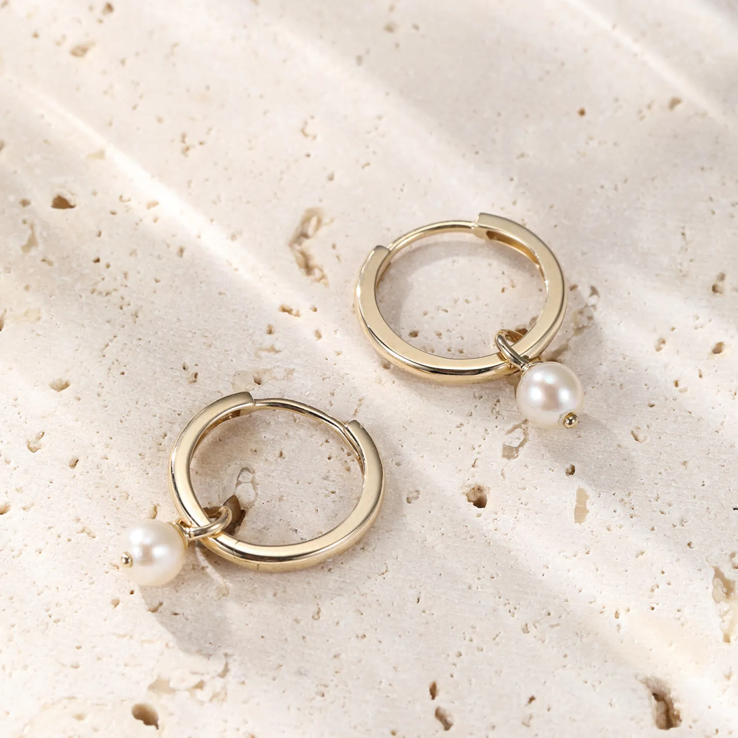 Creolen | Hey Happiness New Beginnings Perlen Creolen Gold 585