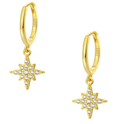 Huggie Ohrringe | Hey Happiness Nordstern Huggies Creolen Sterlingsilber in Gold
