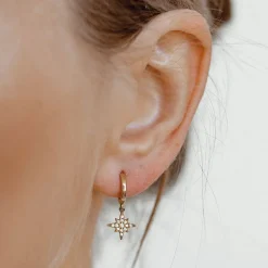 Huggie Ohrringe | Hey Happiness Nordstern Huggies Creolen Sterlingsilber in Gold