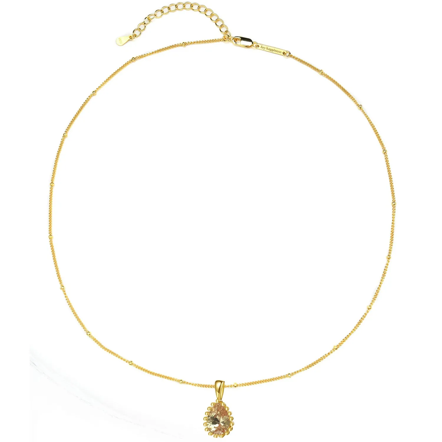 Filigrane Ketten | Hey Happiness November Topas Geburtsstein Halskette Sterlingsilber