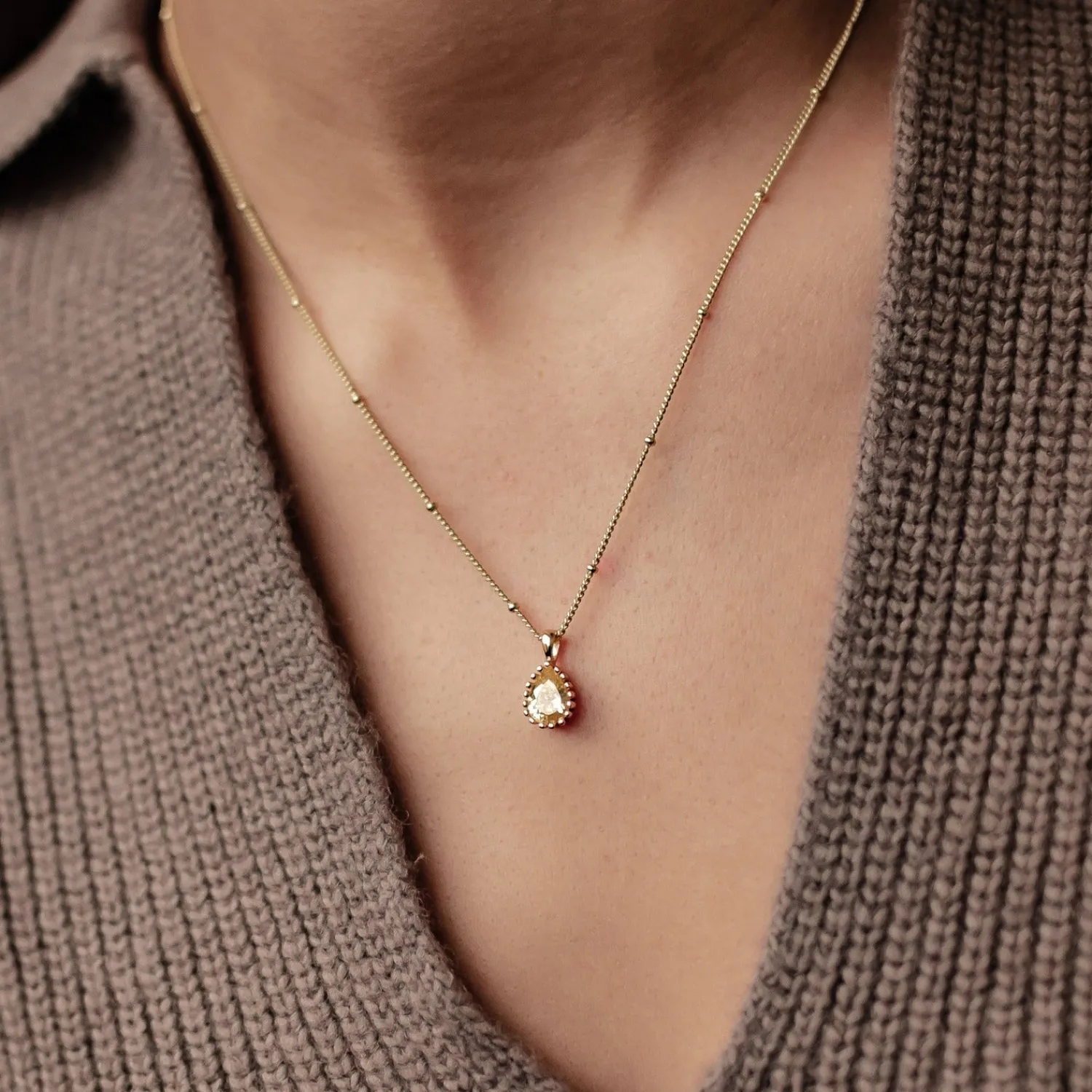 Filigrane Ketten | Hey Happiness November Topas Geburtsstein Halskette Sterlingsilber