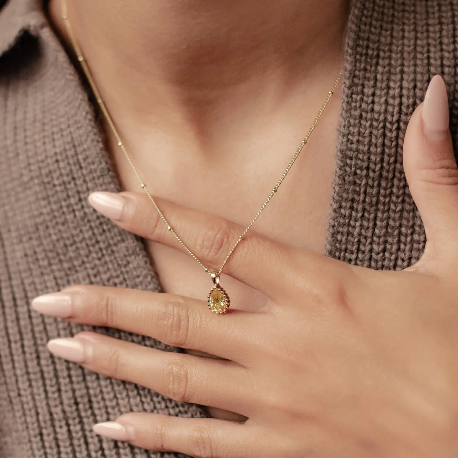 Filigrane Ketten | Hey Happiness November Topas Geburtsstein Halskette Sterlingsilber