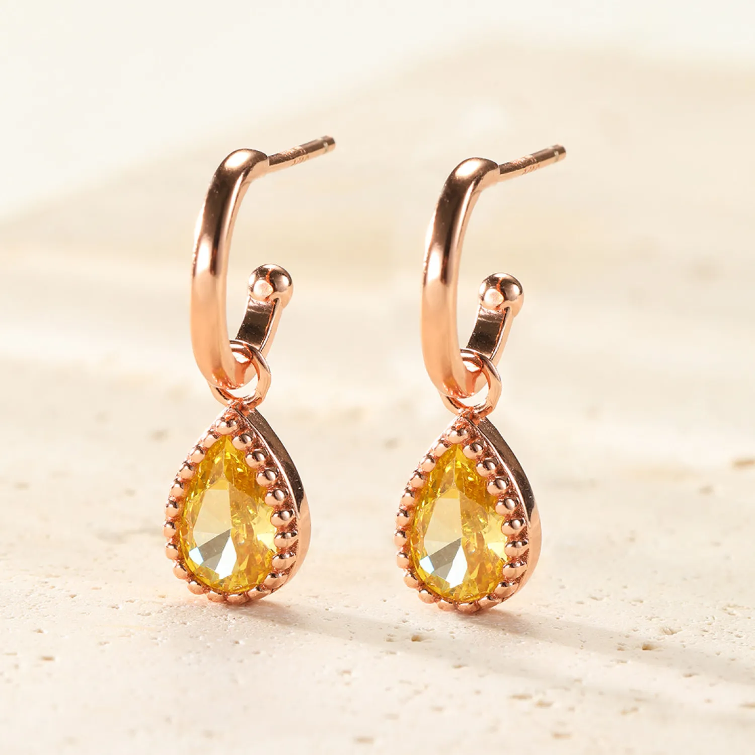 Creolen | Hey Happiness November Topas Geburtsstein Creolen Sterlingsilber