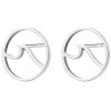 Ohrstecker | Hey Happiness Offen Kreis Ohrstecker Welle in Silberfarbe Silver