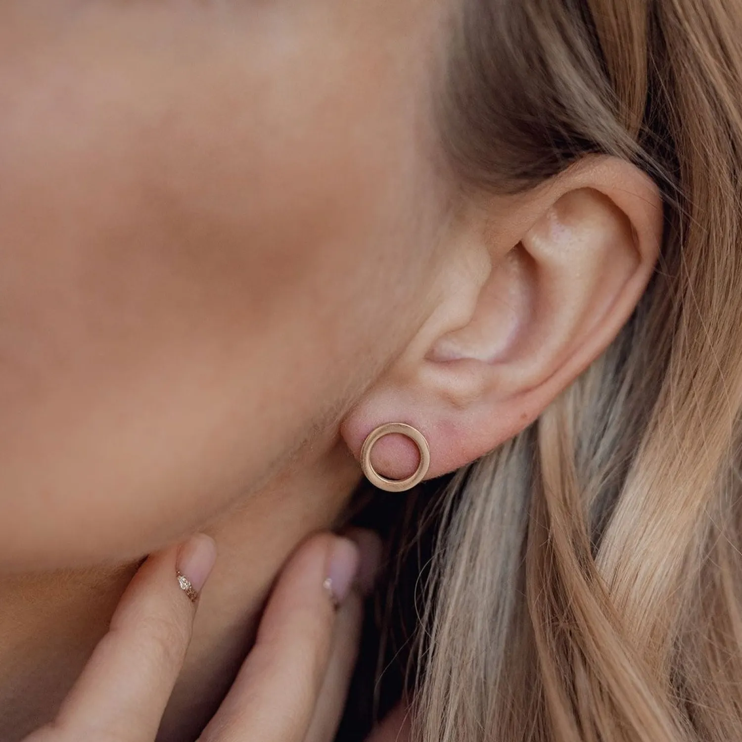 Ohrstecker | Hey Happiness Offene Kreis Ohrstecker Rose Gold