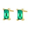 Ohrstecker | Hey Happiness Ohrstecker Baguette mit Grünen Schmucksteinen Sterlingsilber in Gold Green