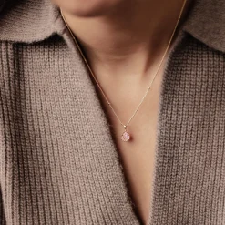 Filigrane Ketten | Hey Happiness Oktober Turmalin Geburtsstein Halskette Sterlingsilber