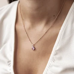 Filigrane Ketten | Hey Happiness Oktober Turmalin Geburtsstein Halskette Sterlingsilber