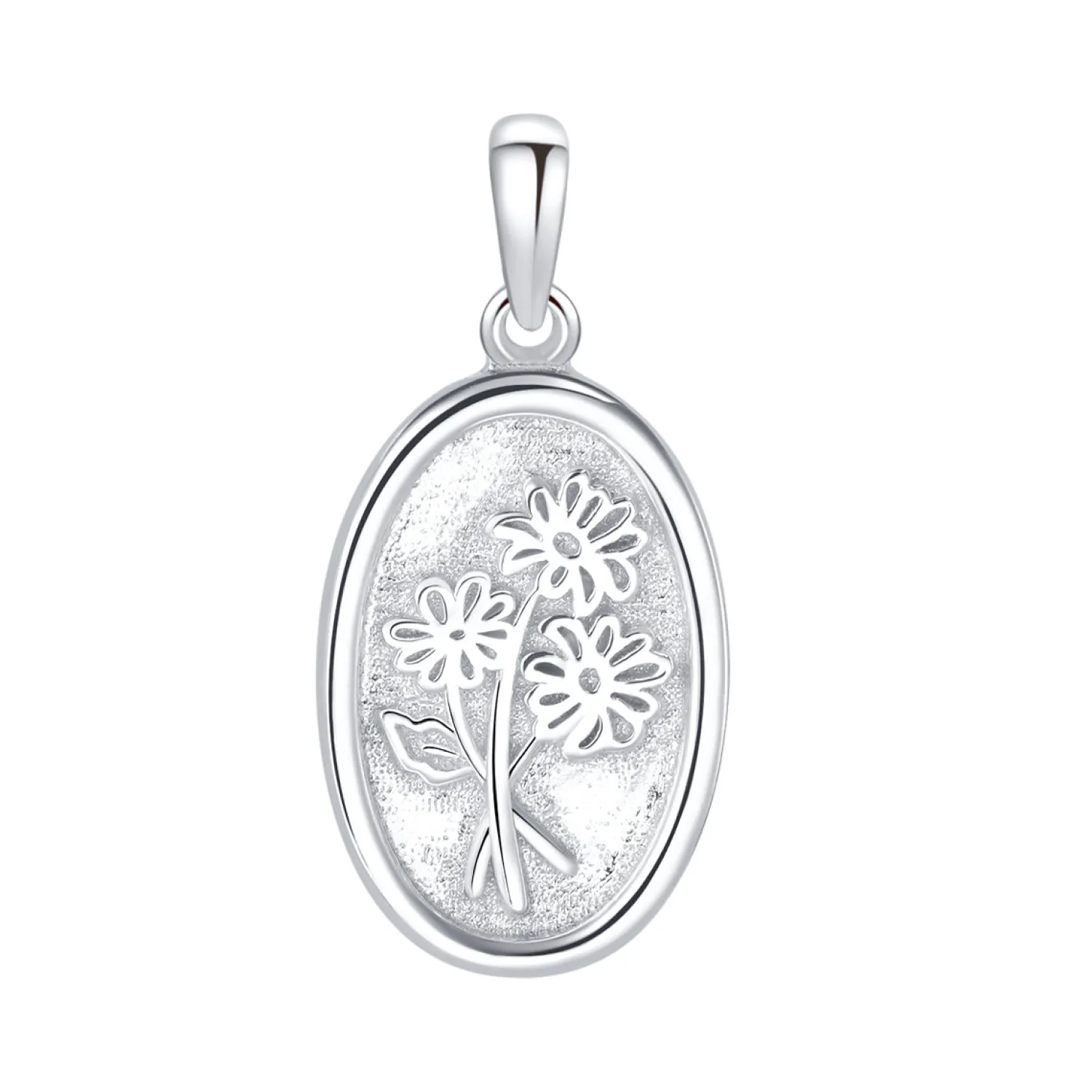 Filigrane Ketten | Hey Happiness Oval Gänseblümchen Kette Sterlingsilber Silver