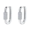 Huggie Ohrringe | Hey Happiness Oval Karabiner Huggie Ohrringe Sterlingsilber Silver