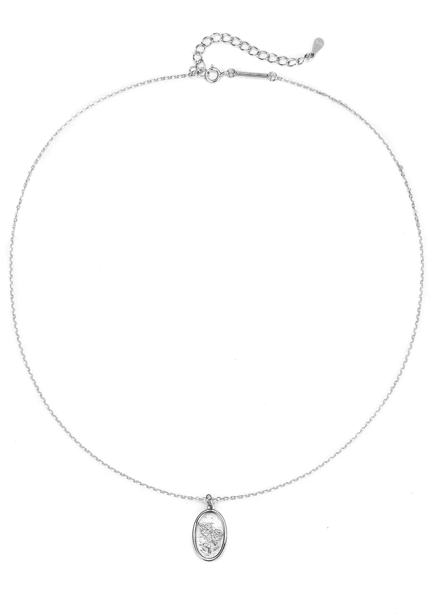 Filigrane Ketten | Hey Happiness Oval Rose Anhänger Kette Sterlingsilber Silver
