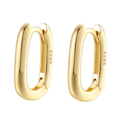 Huggie Ohrringe | Creolen | Hey Happiness Ovale Huggies Creolen Sterlingsilber in Gold