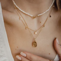 Anhänger | Hey Happiness Ovaler Anhänger mit Rose aus Veretem Sterlingsilber Gold
