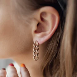 Ohrstecker | Hey Happiness Panzerkette Ohrringe Chunky Chain in Rosegold Rose Gold
