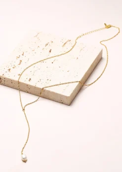 Lariat Necklaces | Perlenketten | Hey Happiness Perle Anhänger Lariat Halskette aus Sterlingsilber