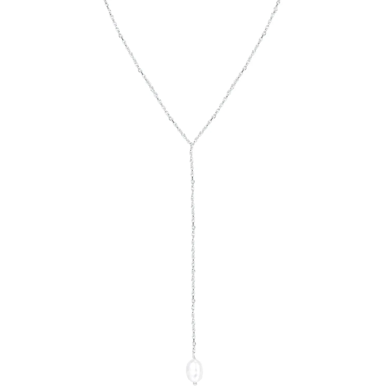 Lariat Necklaces | Perlenketten | Hey Happiness Perle Anhänger Lariat Halskette aus Sterlingsilber