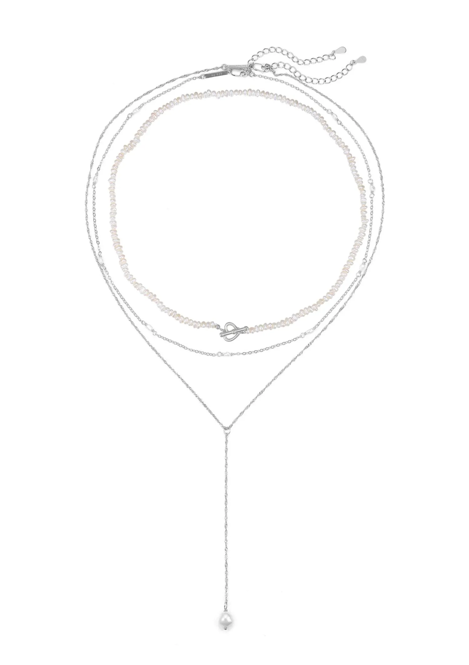 Necklace Sets | Choker Ketten | Hey Happiness Perle Ketten Set Sterlingsilber in Gold