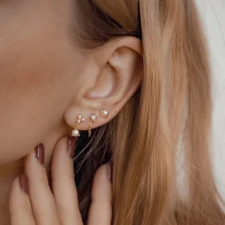 Earring Stack Sets | Ohrstecker | Hey Happiness Perle Trio Ohrringe Set aus Stelingsilber