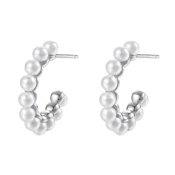 Perlenohrringe | Creolen | Hey Happiness Perlen Creolen aus Sterlingsilber Silver