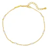Fußkettchen | Hey Happiness Perlen Fußkette Sterlingsilber Gold