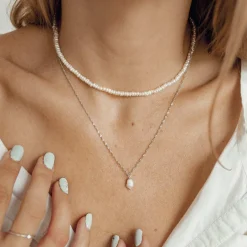 Necklace Sets | Choker Ketten | Hey Happiness Perlen Ketten Sterlingsilber Set Silver