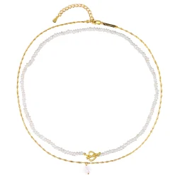 Necklace Sets | Choker Ketten | Hey Happiness Perlen Ketten Veretes Sterlingsilber Set Gold