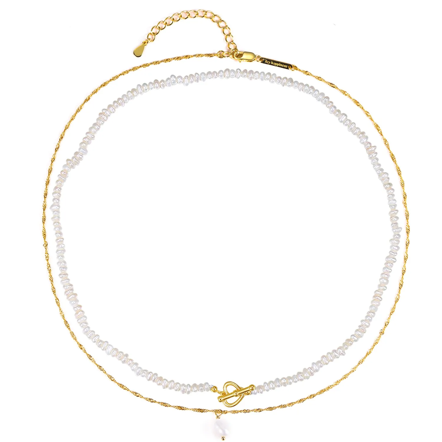 Necklace Sets | Choker Ketten | Hey Happiness Perlen Ketten Veretes Sterlingsilber Set Gold