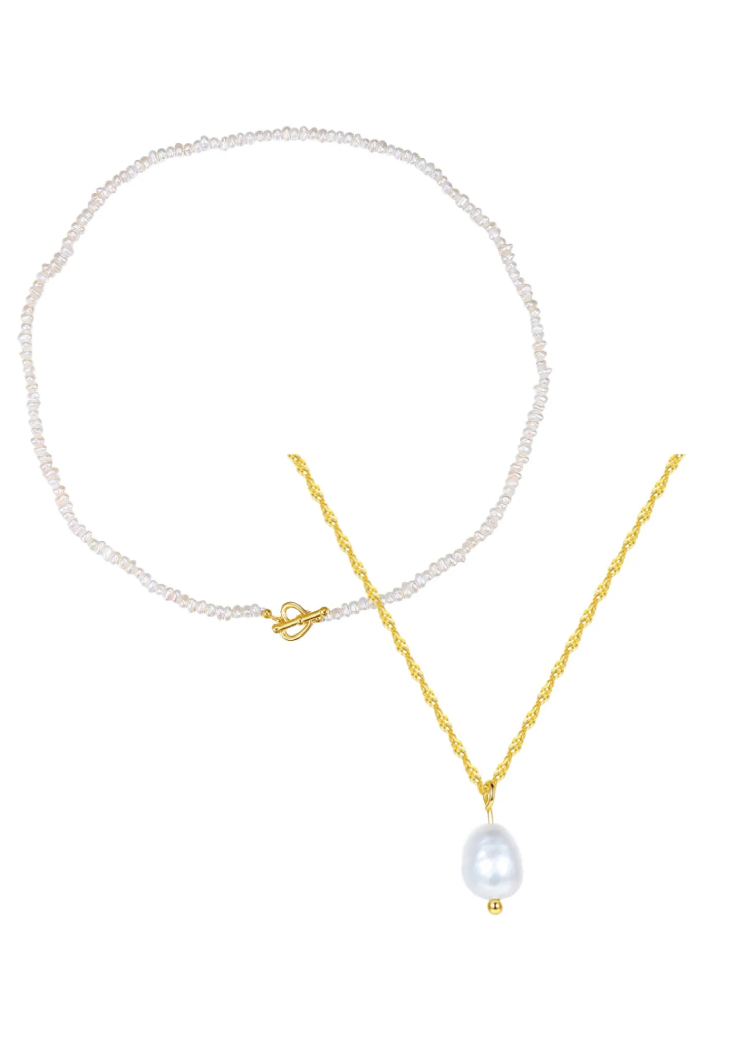 Necklace Sets | Choker Ketten | Hey Happiness Perlen Ketten Veretes Sterlingsilber Set Gold