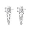 Ohrstecker | Perlenohrringe | Hey Happiness Perlen Ketten-Ohrringe aus Sterlingsilber Silver