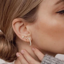 Earring Stack Sets | Hey Happiness Perlen Ohrringe Set aus Sterlingsilber in Gold